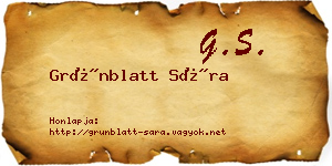 Grünblatt Sára névjegykártya